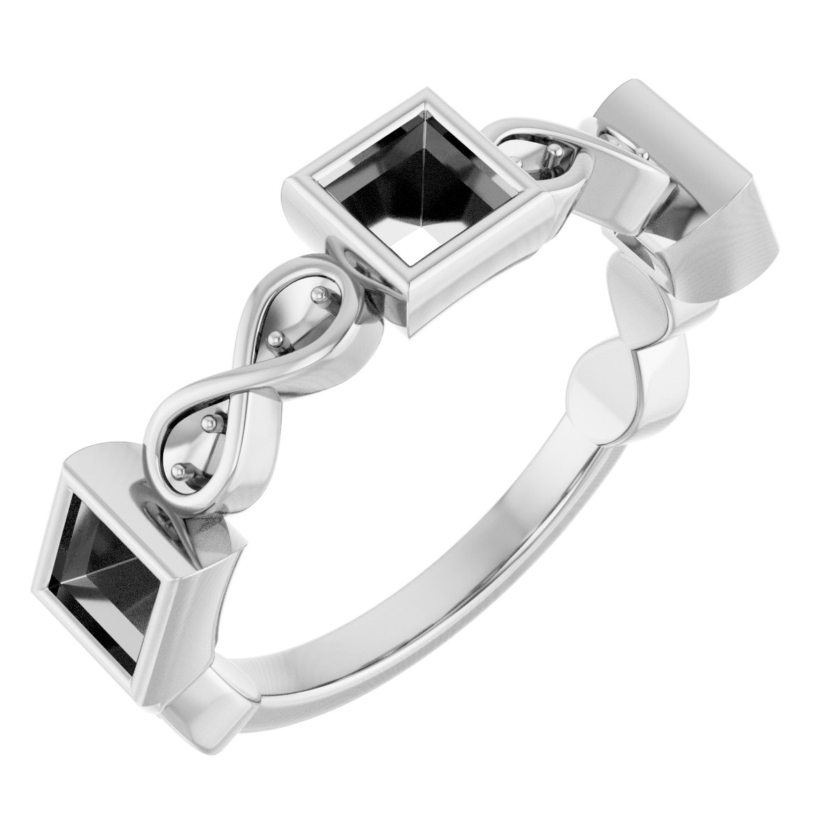 Infinity-Inspired Bezel-Set Anniversary Band
