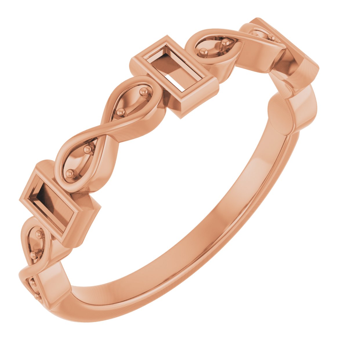 Infinity-Inspired Bezel-Set Anniversary Band