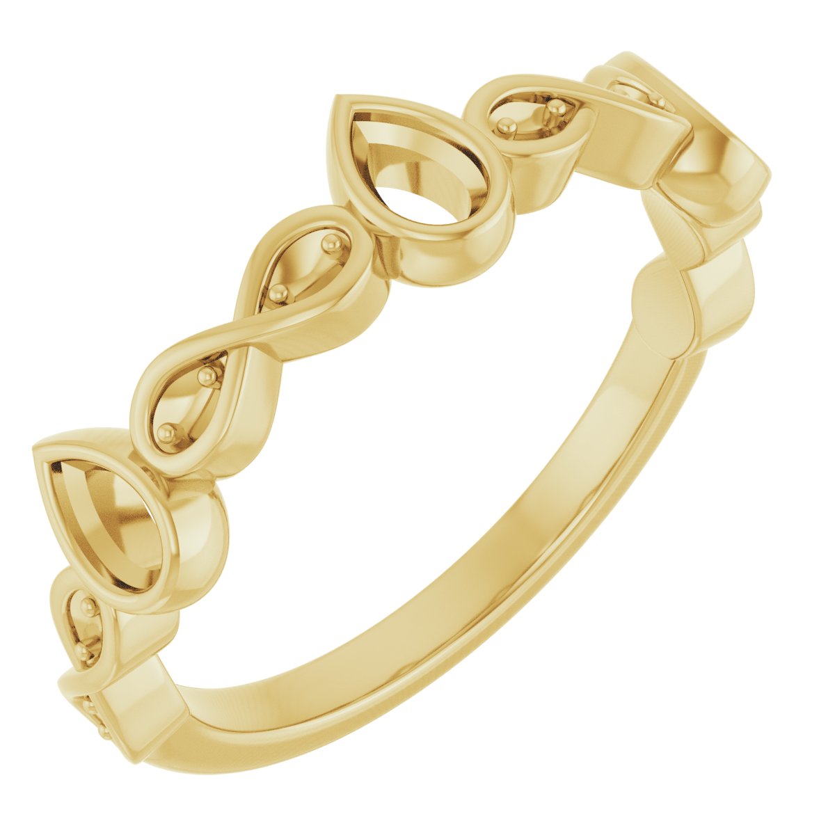 Infinity-Inspired Bezel-Set Anniversary Band