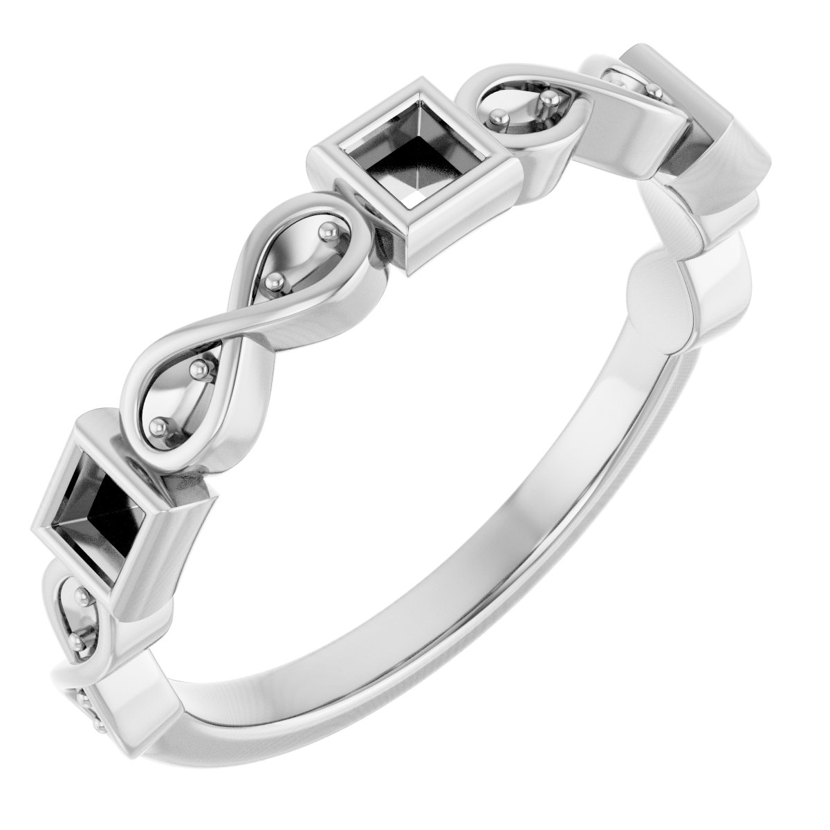 Infinity-Inspired Bezel-Set Anniversary Band
