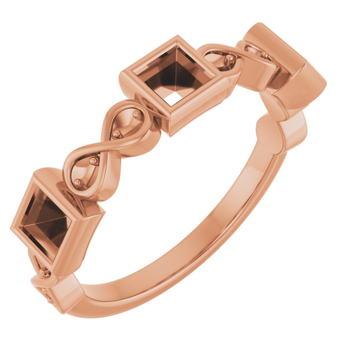 Infinity-Inspired Bezel-Set Anniversary Band