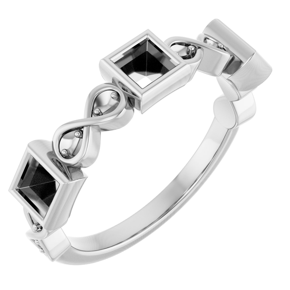 Infinity-Inspired Bezel-Set Anniversary Band