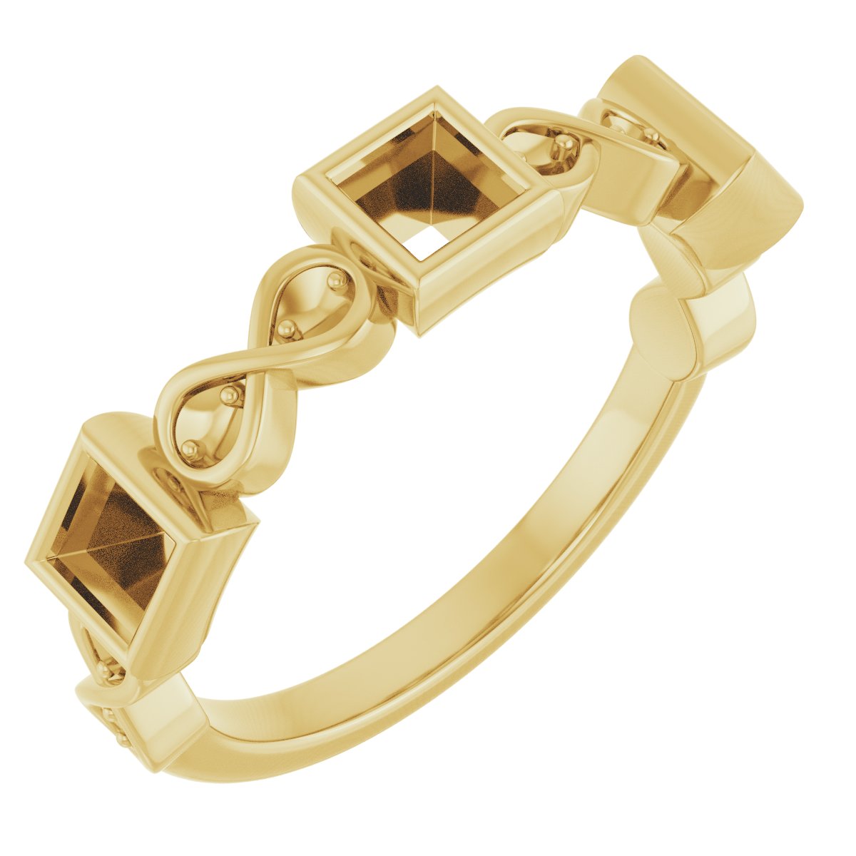 Infinity-Inspired Bezel-Set Anniversary Band