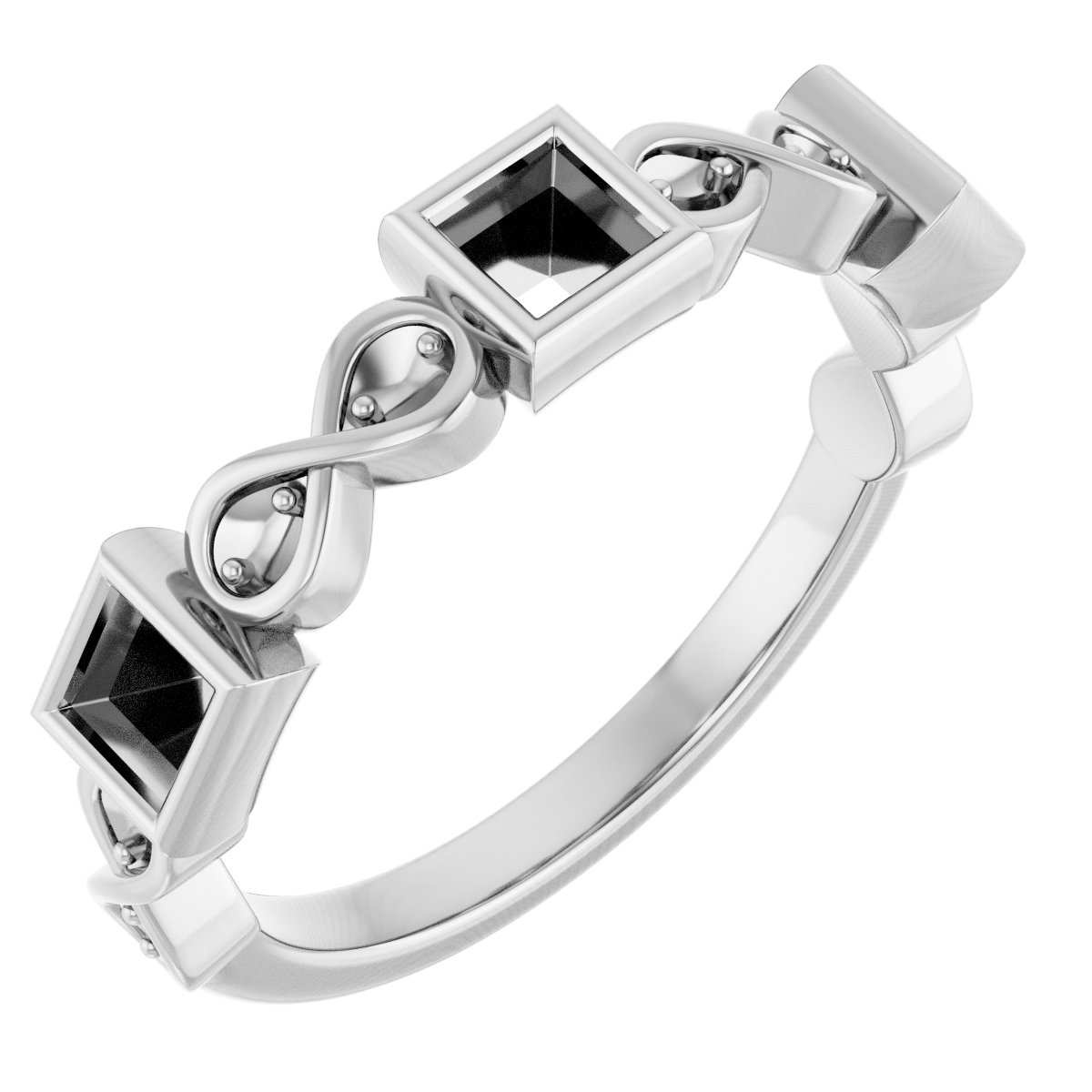 Infinity-Inspired Bezel-Set Anniversary Band