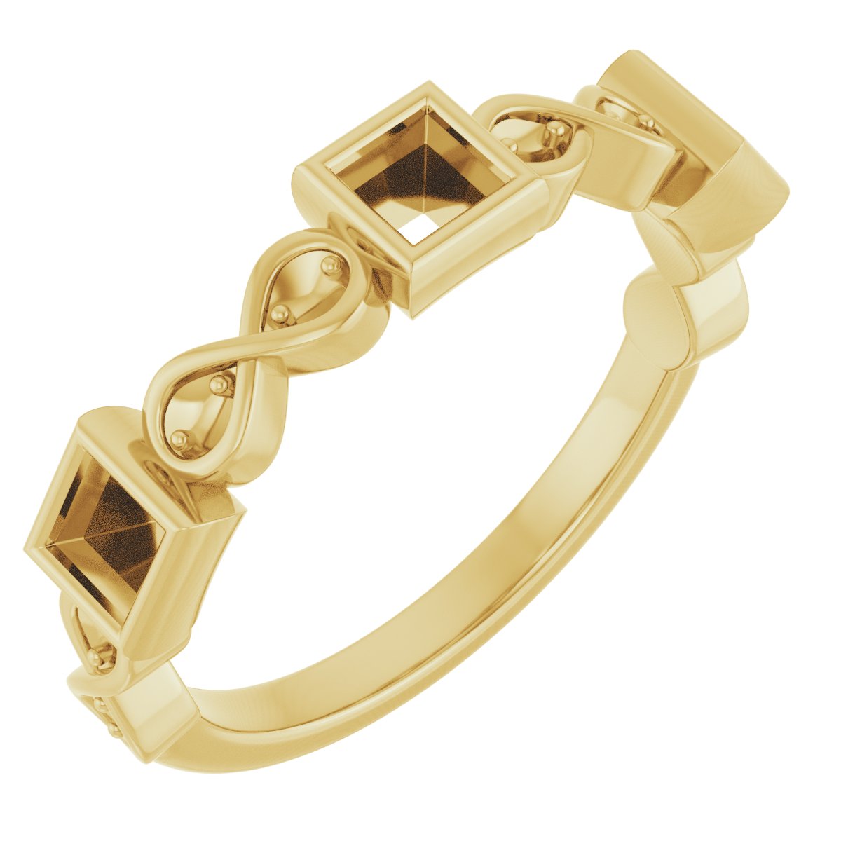 Infinity-Inspired Bezel-Set Anniversary Band
