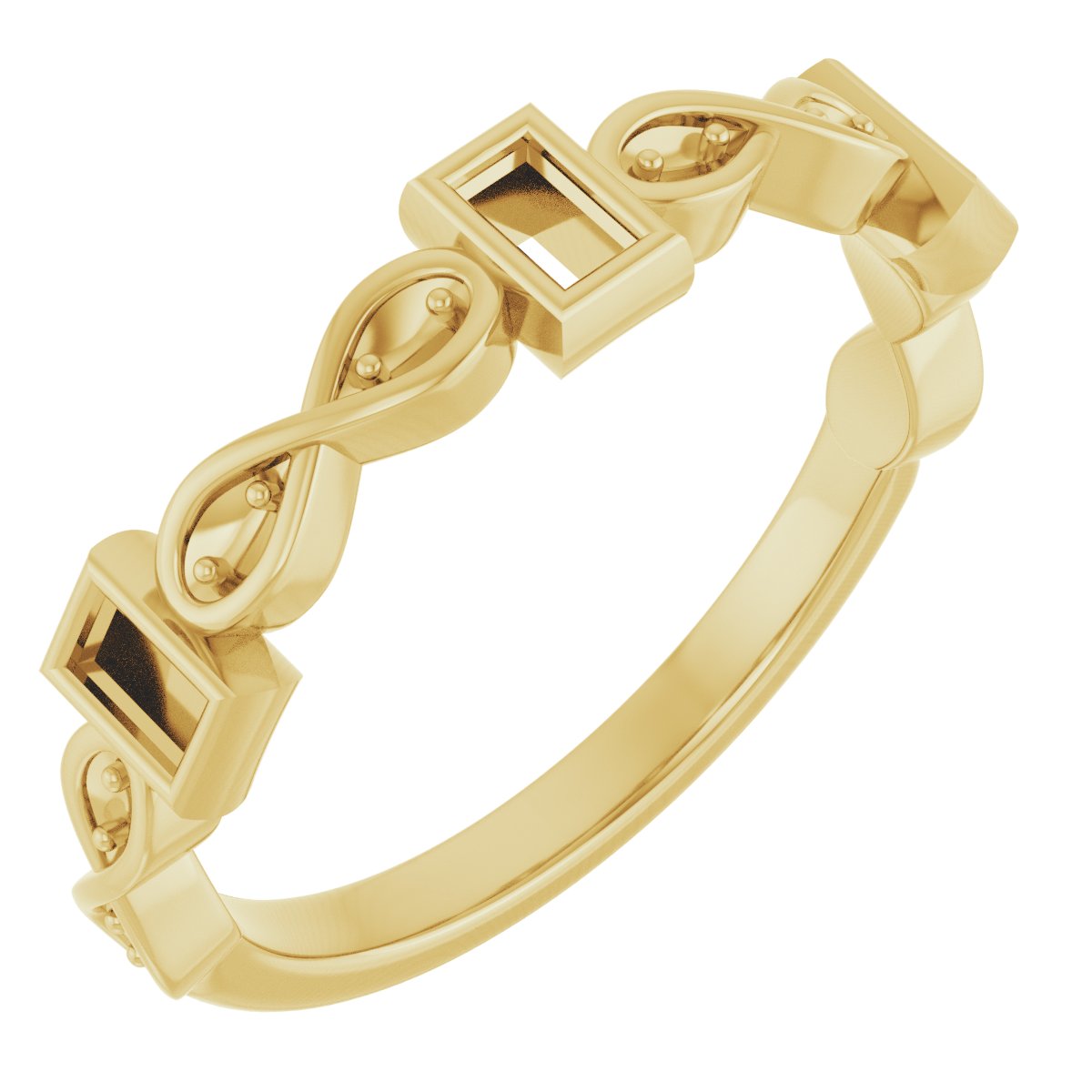 Infinity-Inspired Bezel-Set Anniversary Band