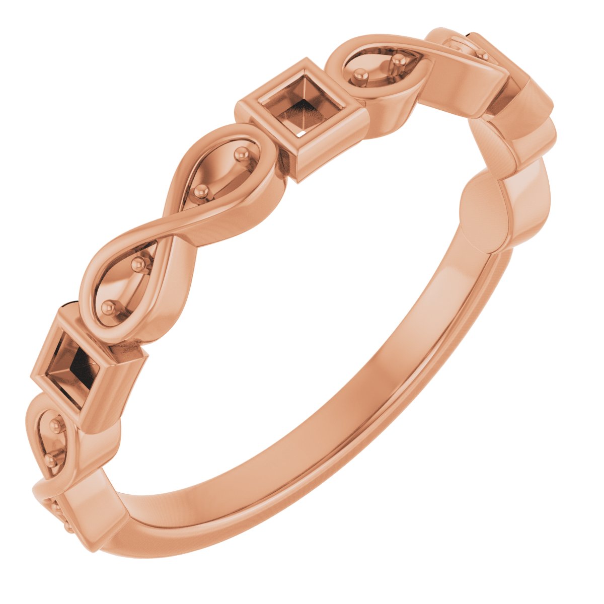 Infinity-Inspired Bezel-Set Anniversary Band