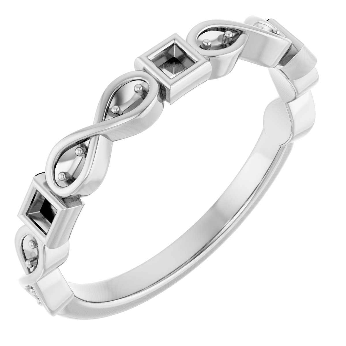 Infinity-Inspired Bezel-Set Anniversary Band