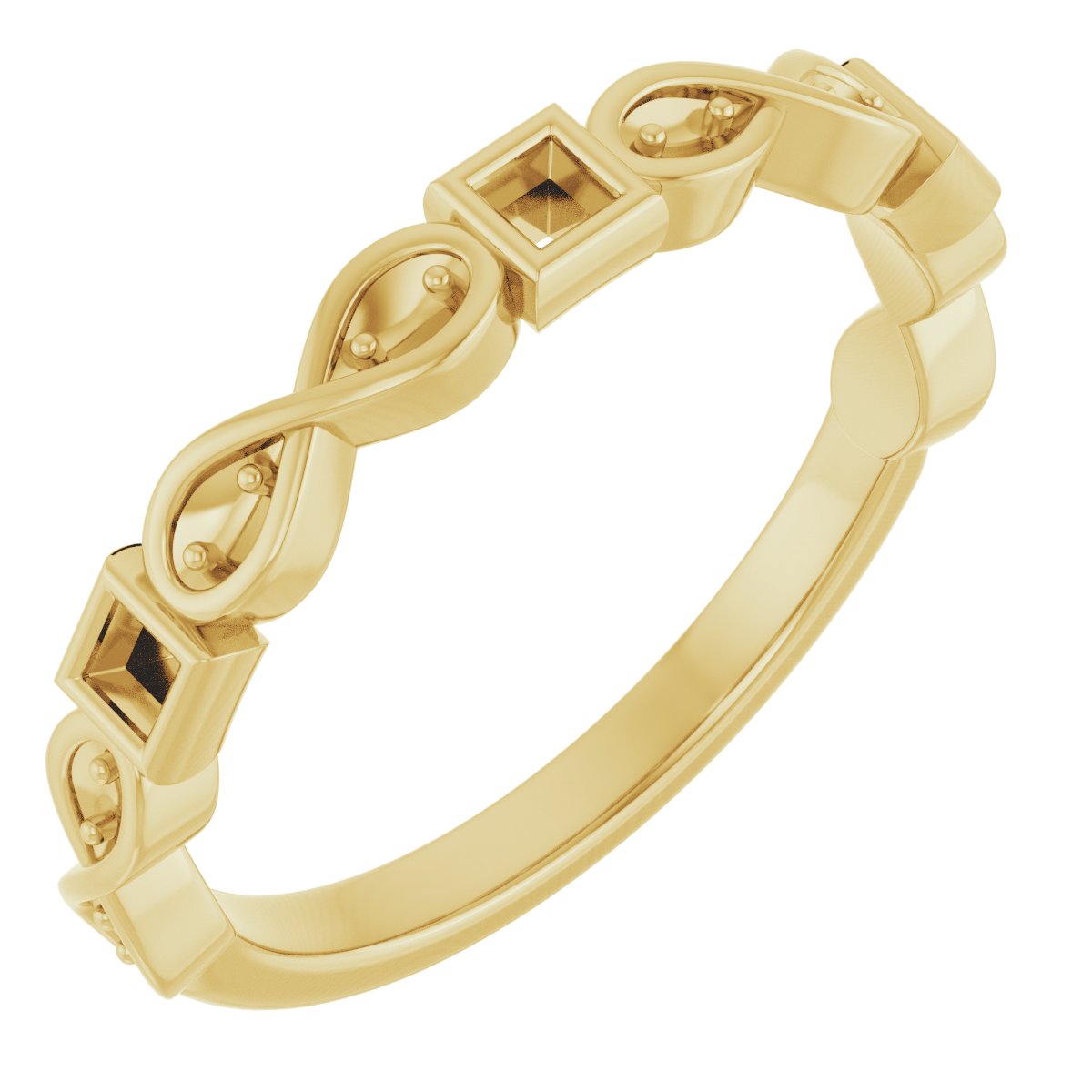 Infinity-Inspired Bezel-Set Anniversary Band