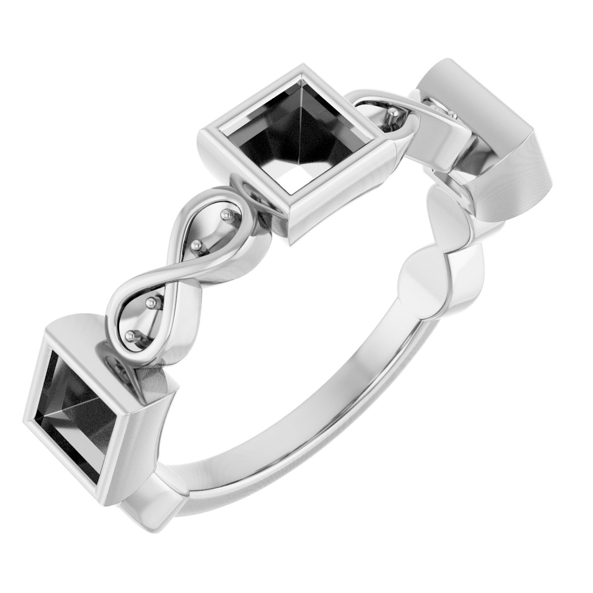 Infinity-Inspired Bezel-Set Anniversary Band