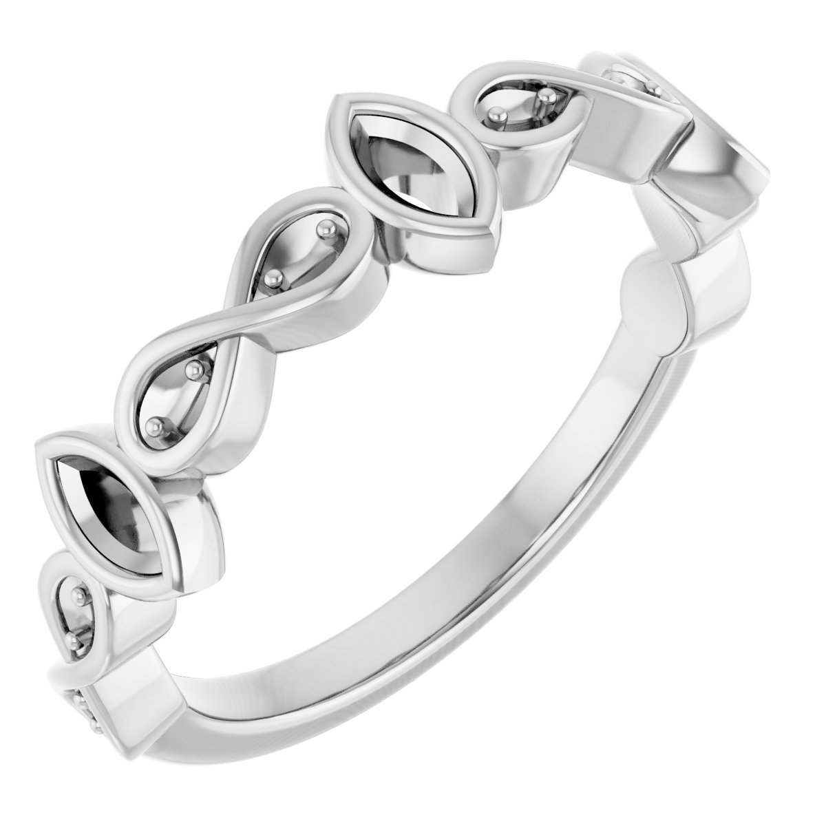 Infinity-Inspired Bezel-Set Anniversary Band