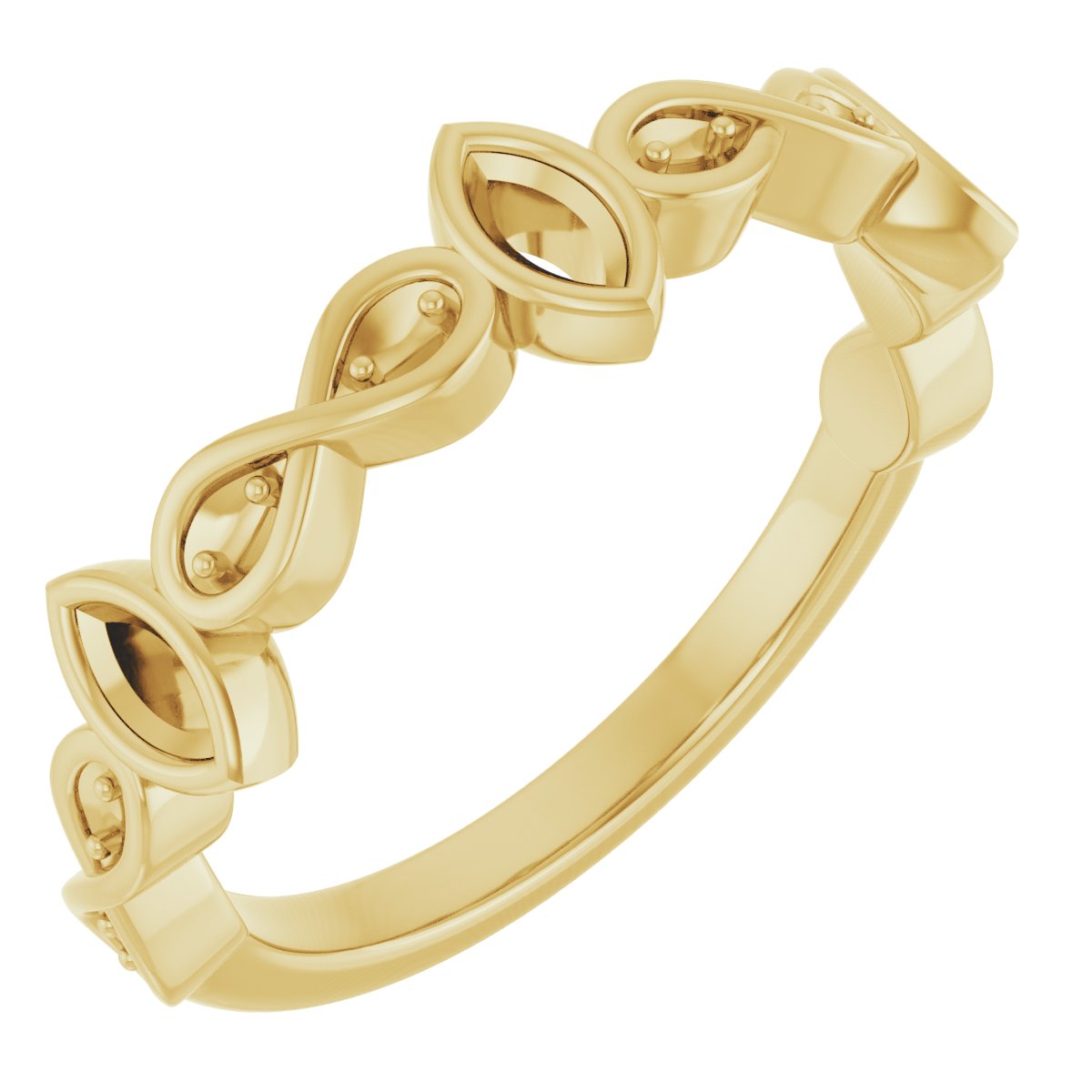 Infinity-Inspired Bezel-Set Anniversary Band