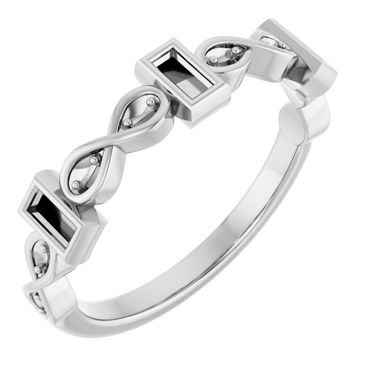 Infinity-Inspired Bezel-Set Anniversary Band
