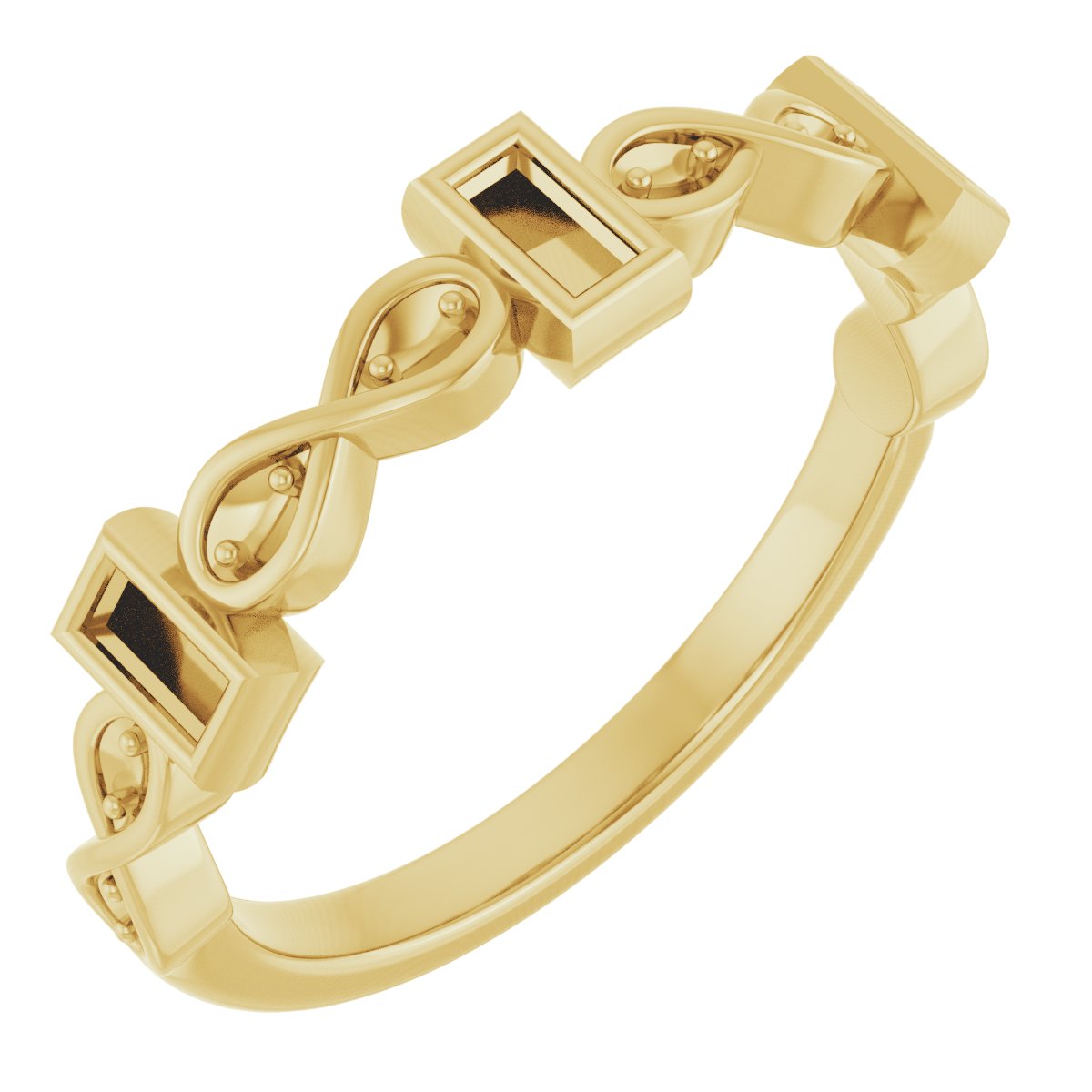 Infinity-Inspired Bezel-Set Anniversary Band