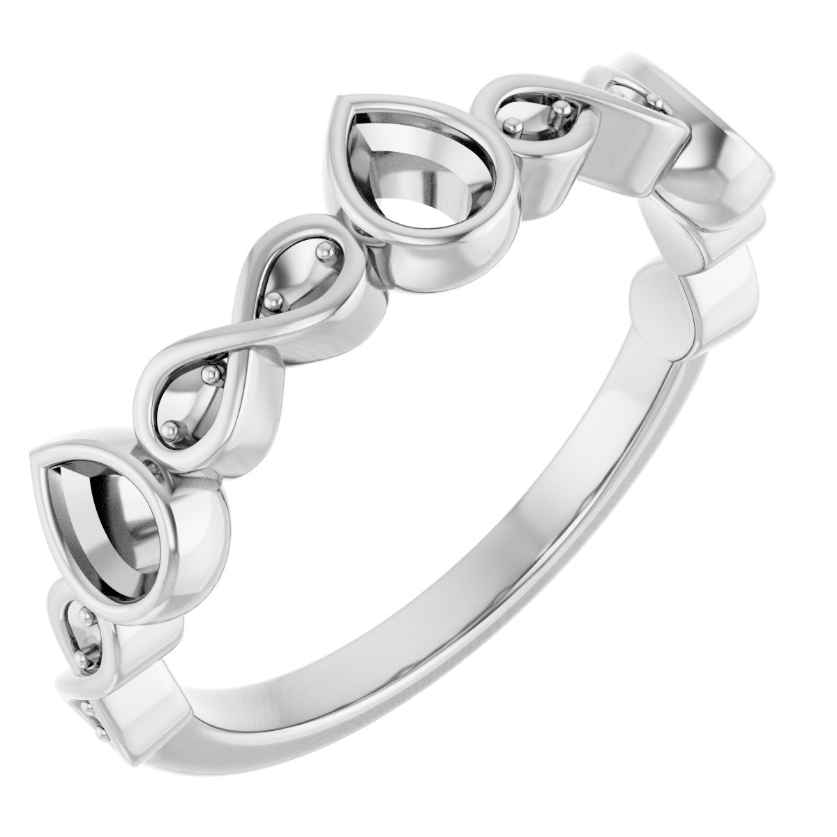 Infinity-Inspired Bezel-Set Anniversary Band