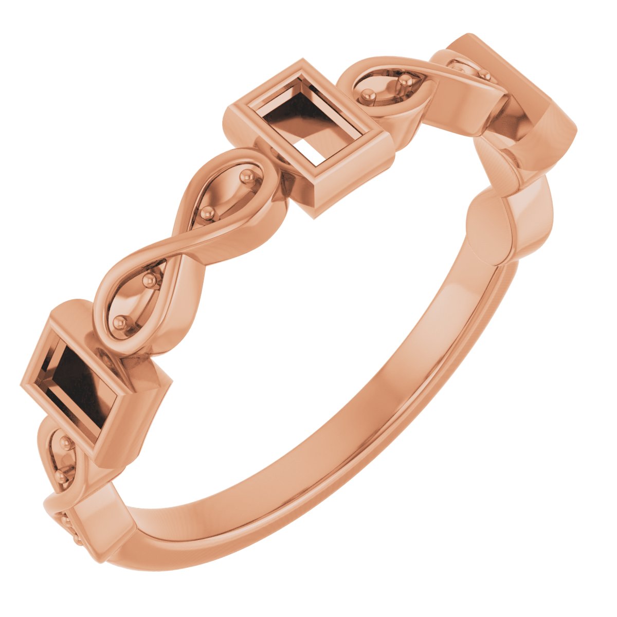 Infinity-Inspired Bezel-Set Anniversary Band