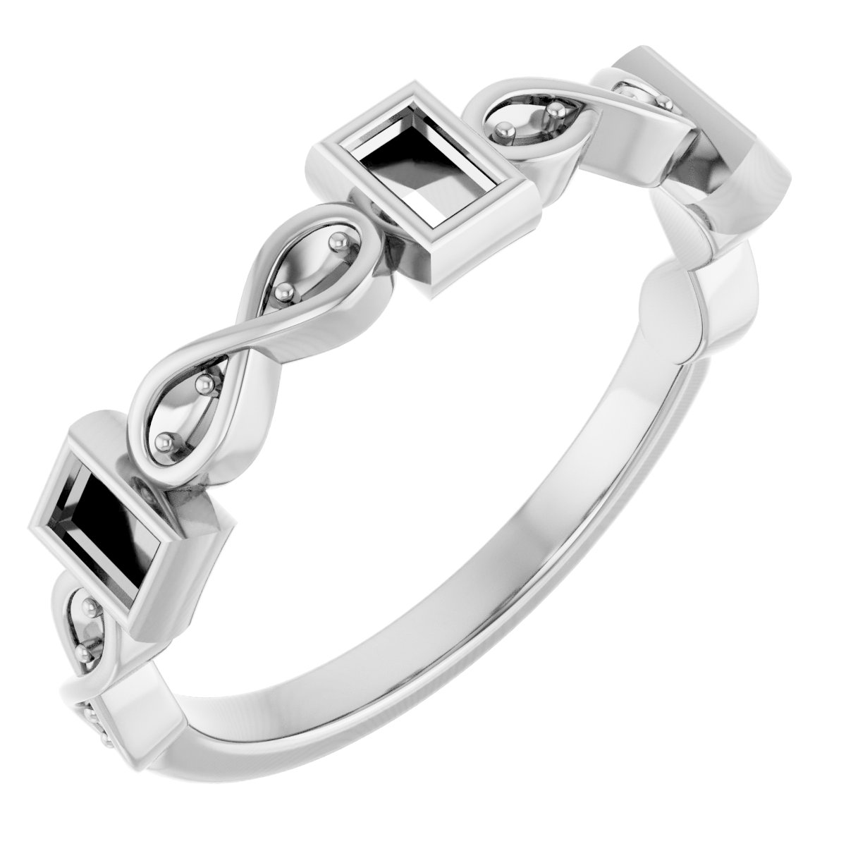 Infinity-Inspired Bezel-Set Anniversary Band