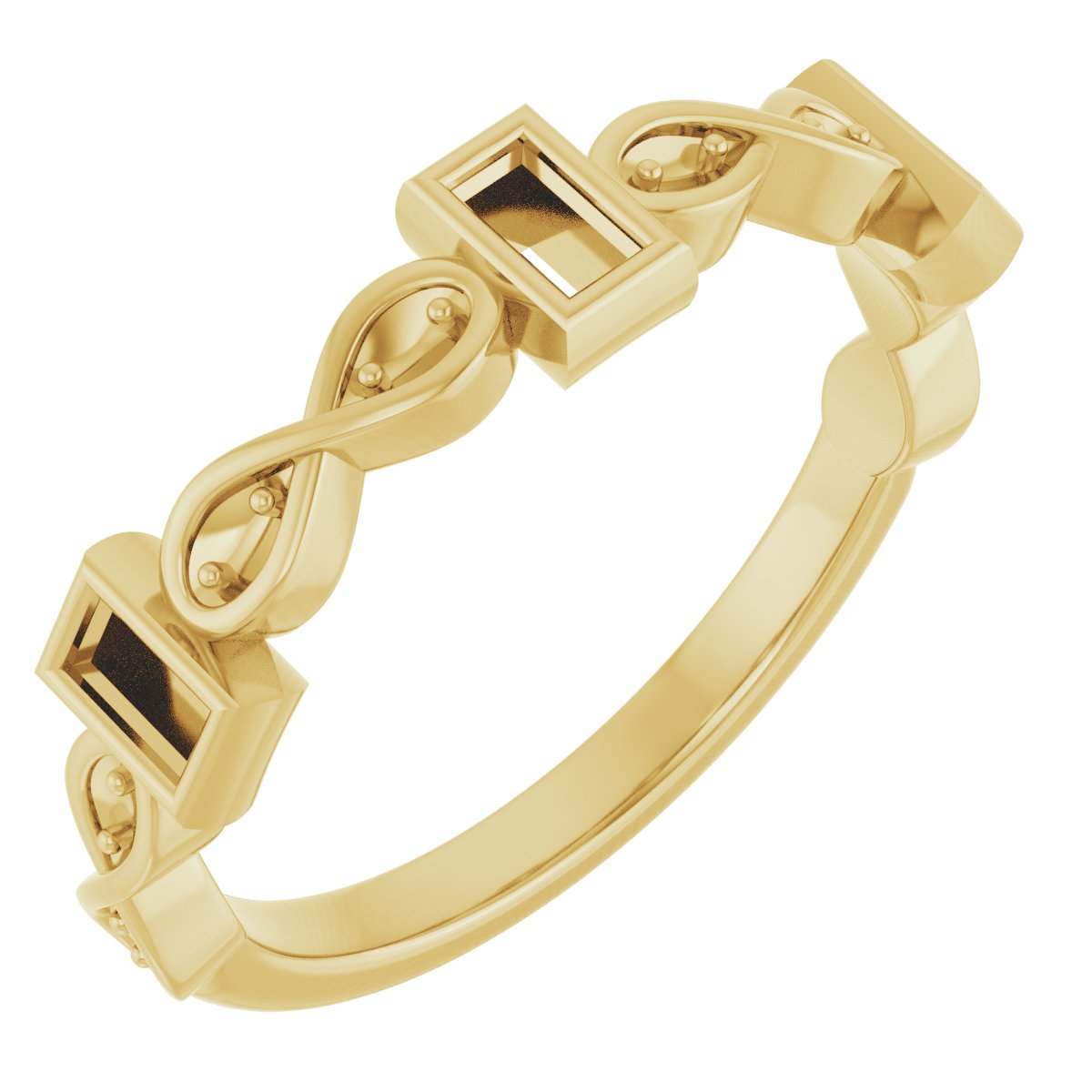Infinity-Inspired Bezel-Set Anniversary Band