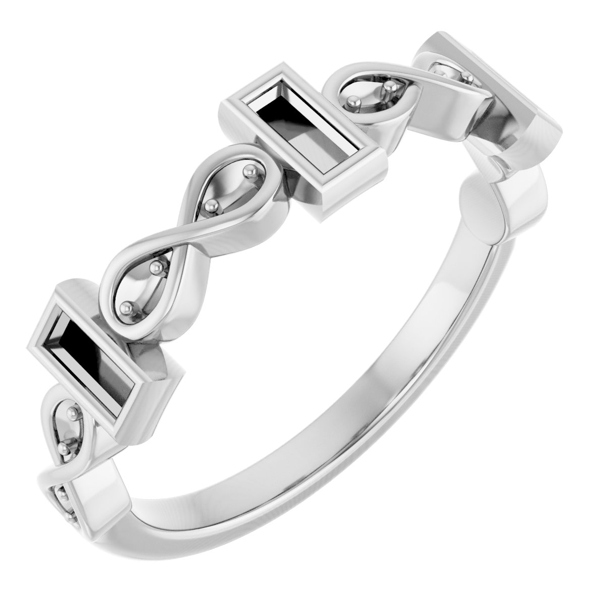 Infinity-Inspired Bezel-Set Anniversary Band