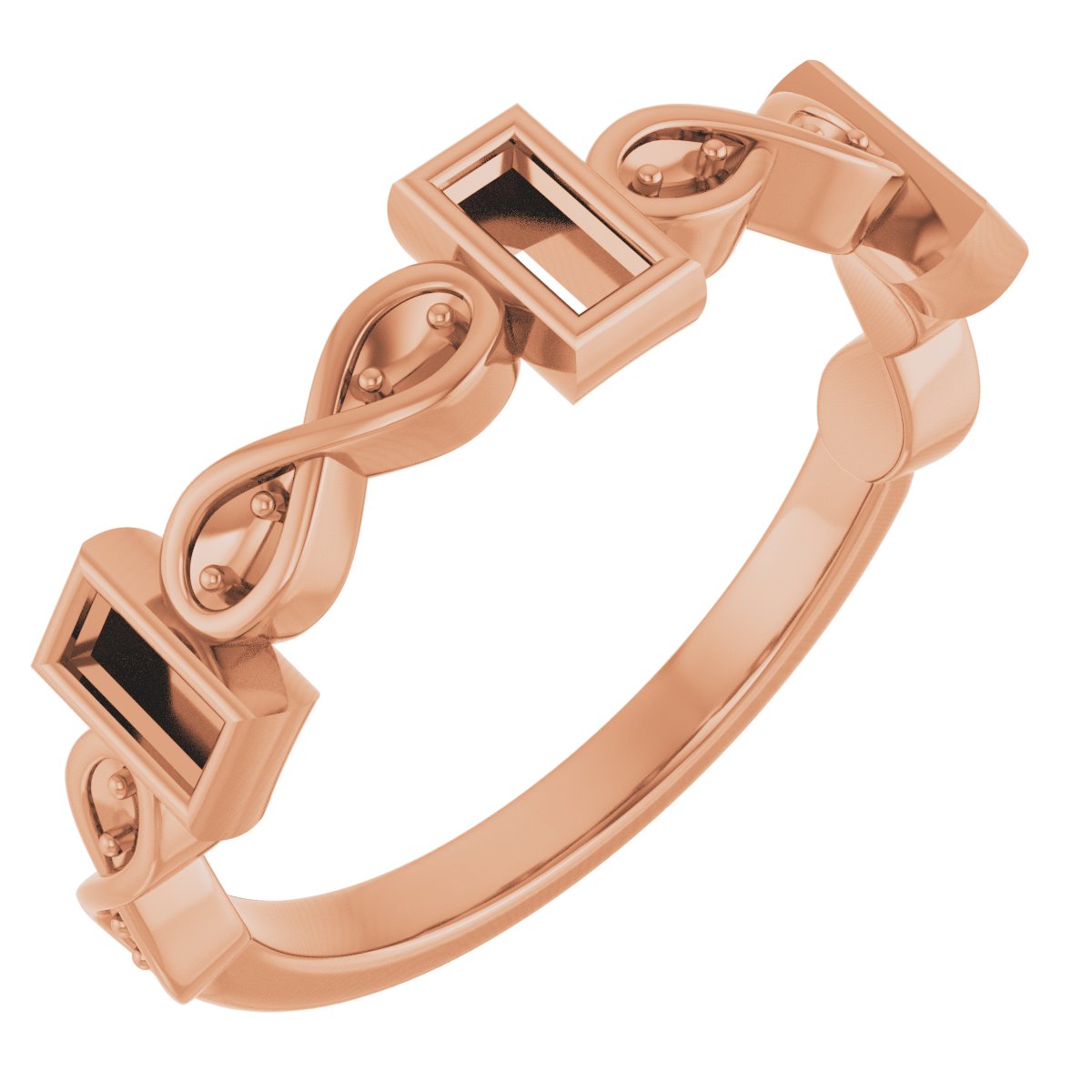 Infinity-Inspired Bezel-Set Anniversary Band