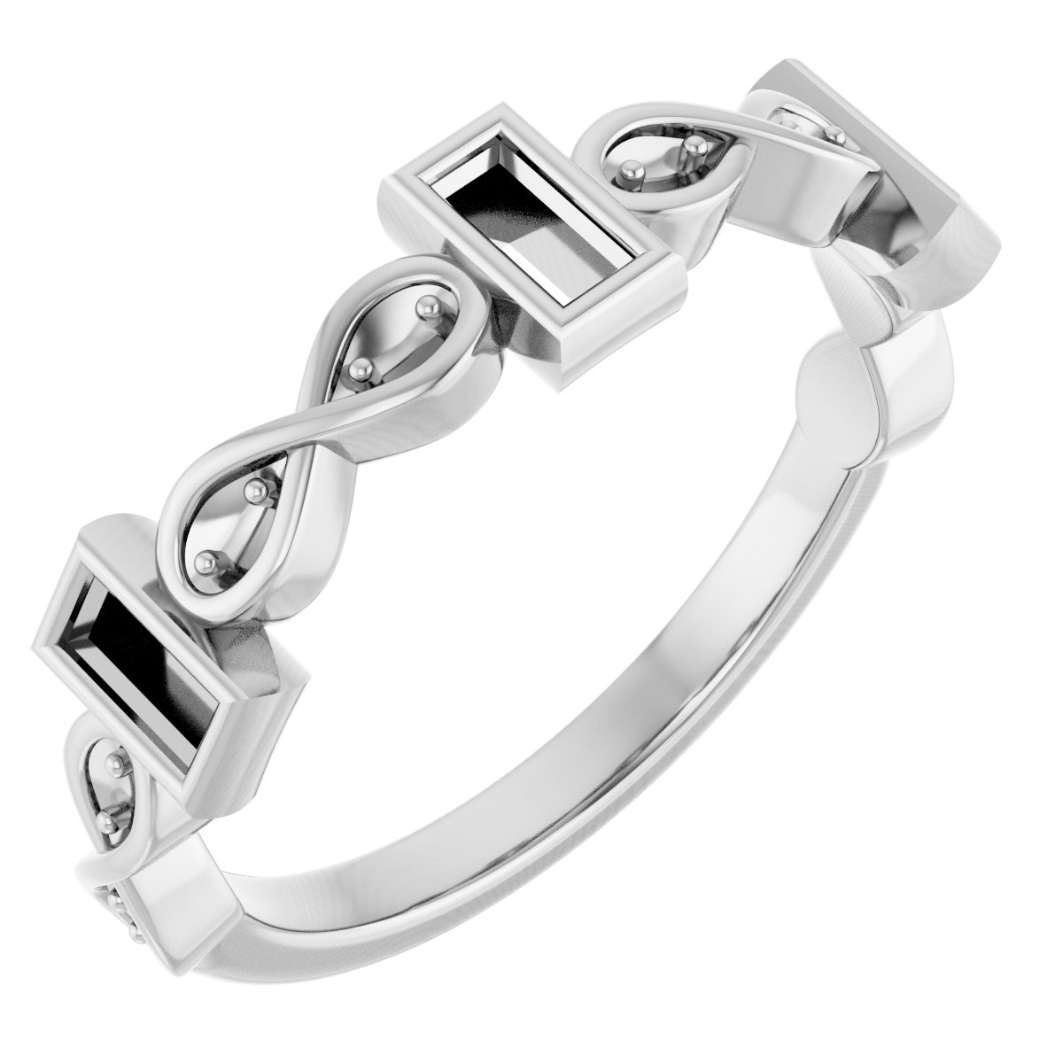 Infinity-Inspired Bezel-Set Anniversary Band