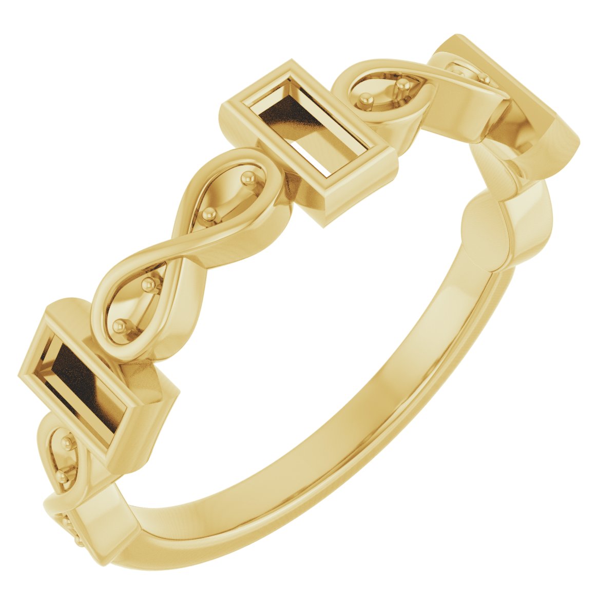 Infinity-Inspired Bezel-Set Anniversary Band