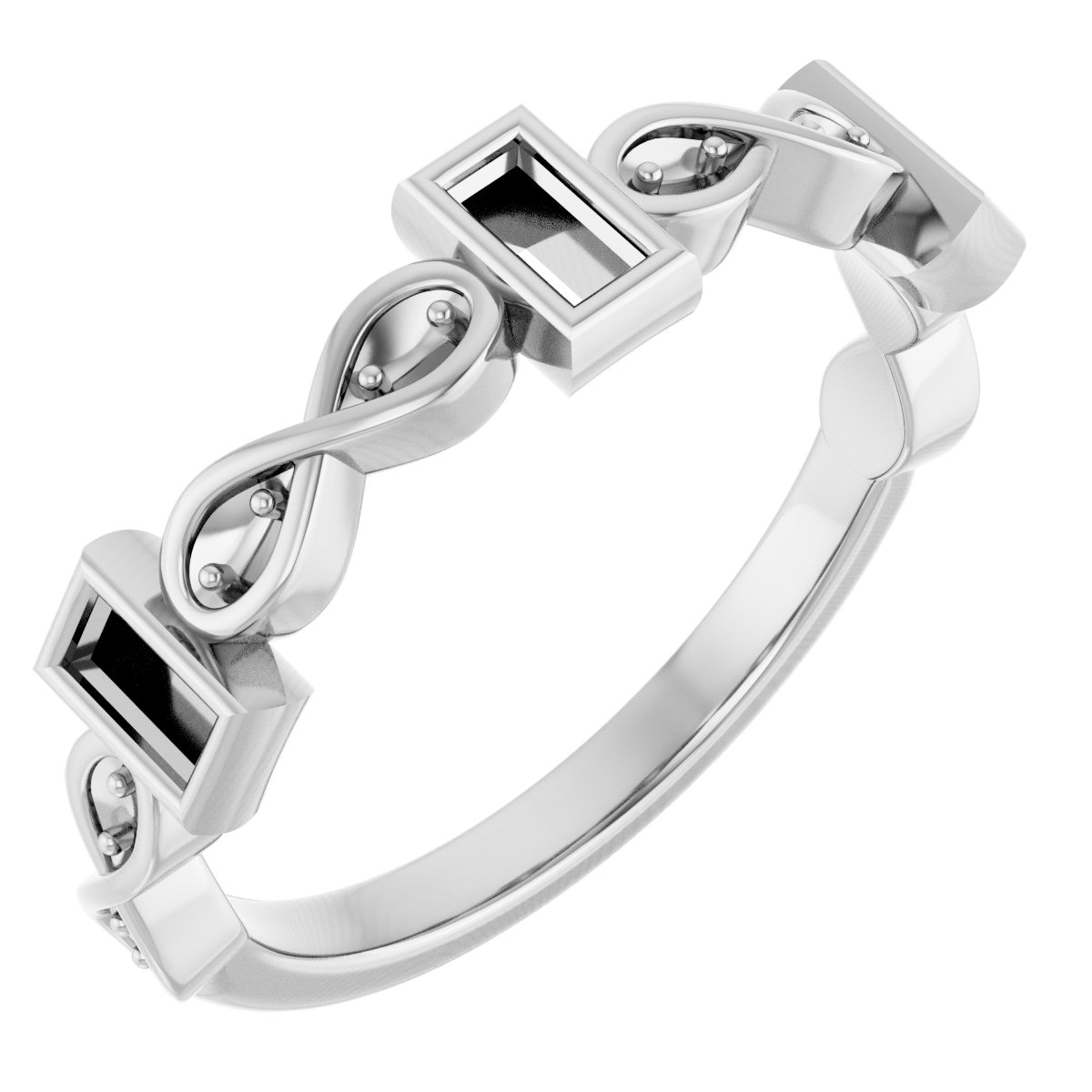 Infinity-Inspired Bezel-Set Anniversary Band