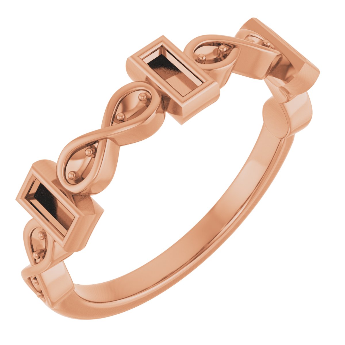 Infinity-Inspired Bezel-Set Anniversary Band