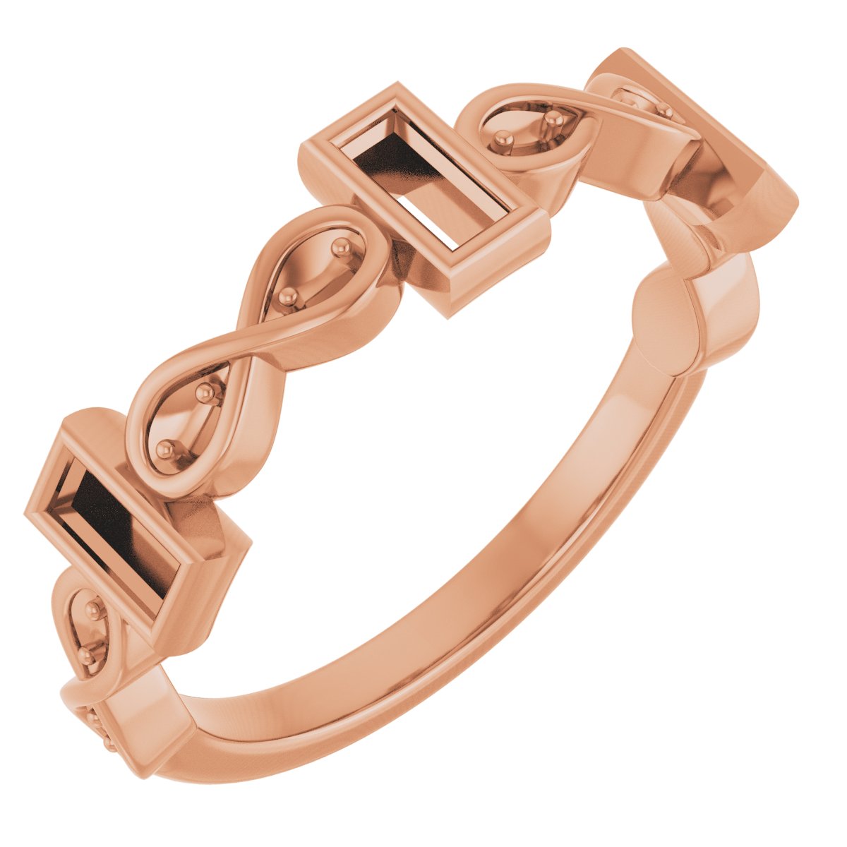 Infinity-Inspired Bezel-Set Anniversary Band