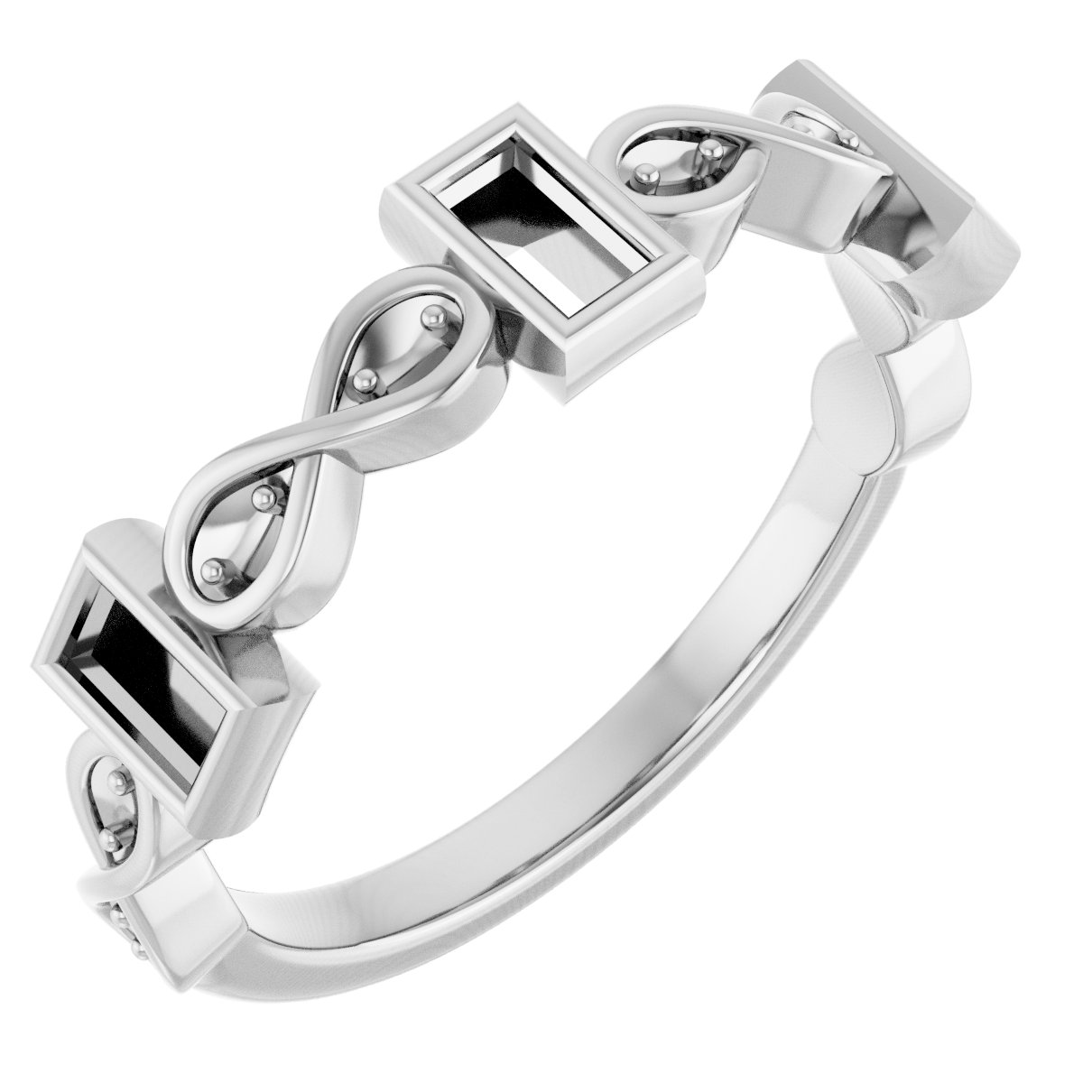 Infinity-Inspired Bezel-Set Anniversary Band