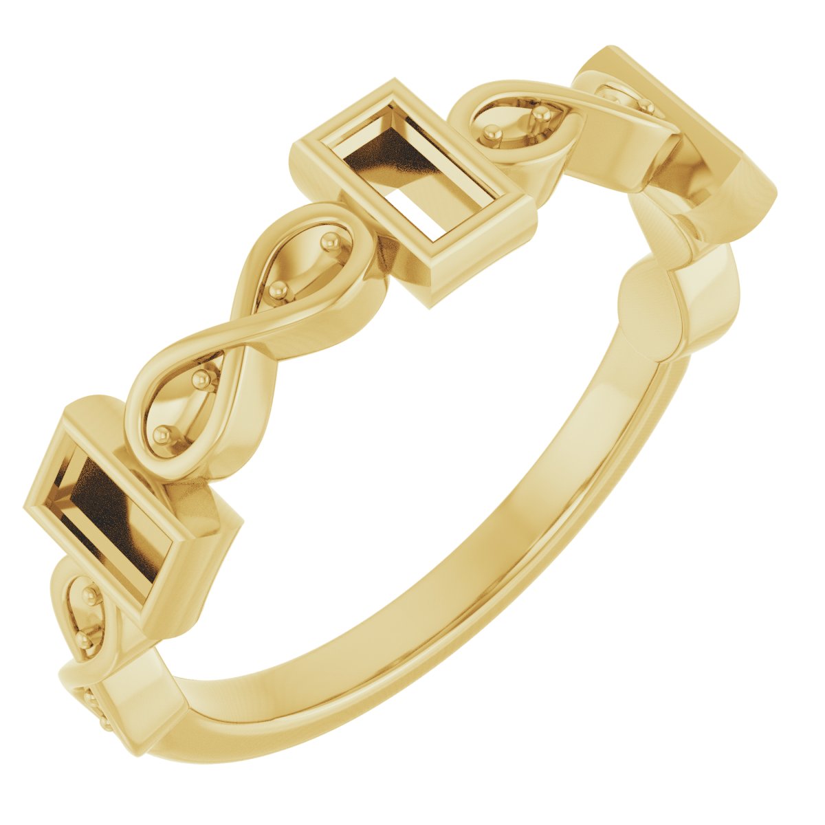 Infinity-Inspired Bezel-Set Anniversary Band