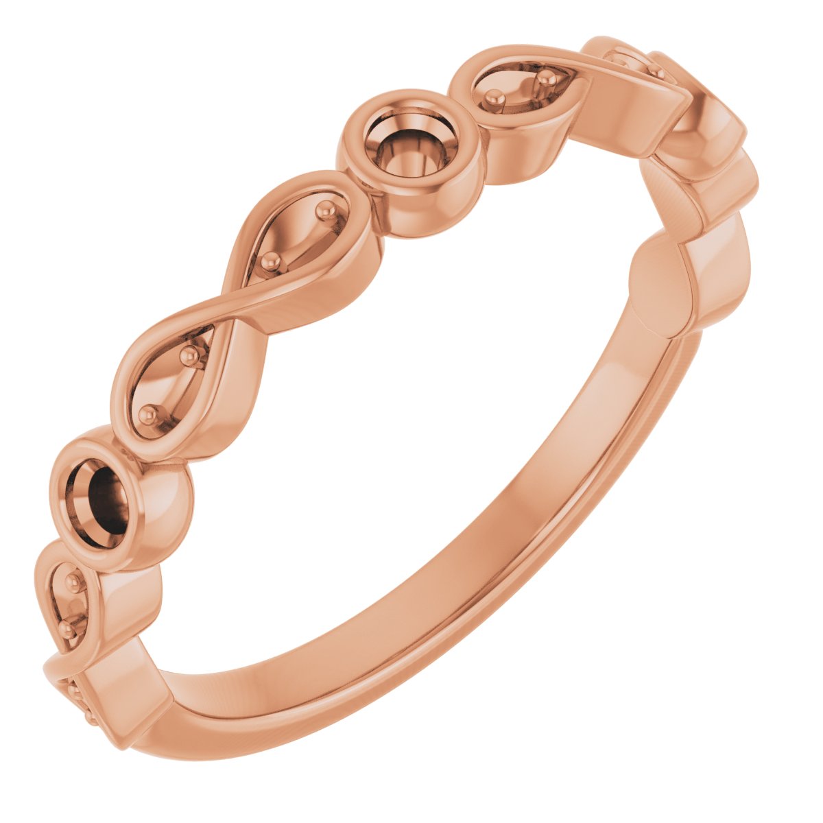 Infinity-Inspired Bezel-Set Anniversary Band