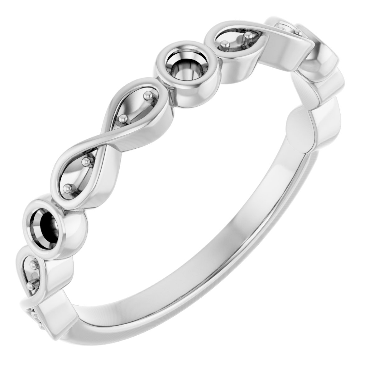 Infinity-Inspired Bezel-Set Anniversary Band