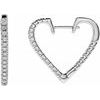 14K White .625 CTW Diamond Heart Hoop Earrings Ref 17438915