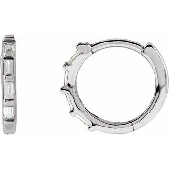 Sterling Silver .10 CTW Diamond Hoop Earrings Ref. 17438921