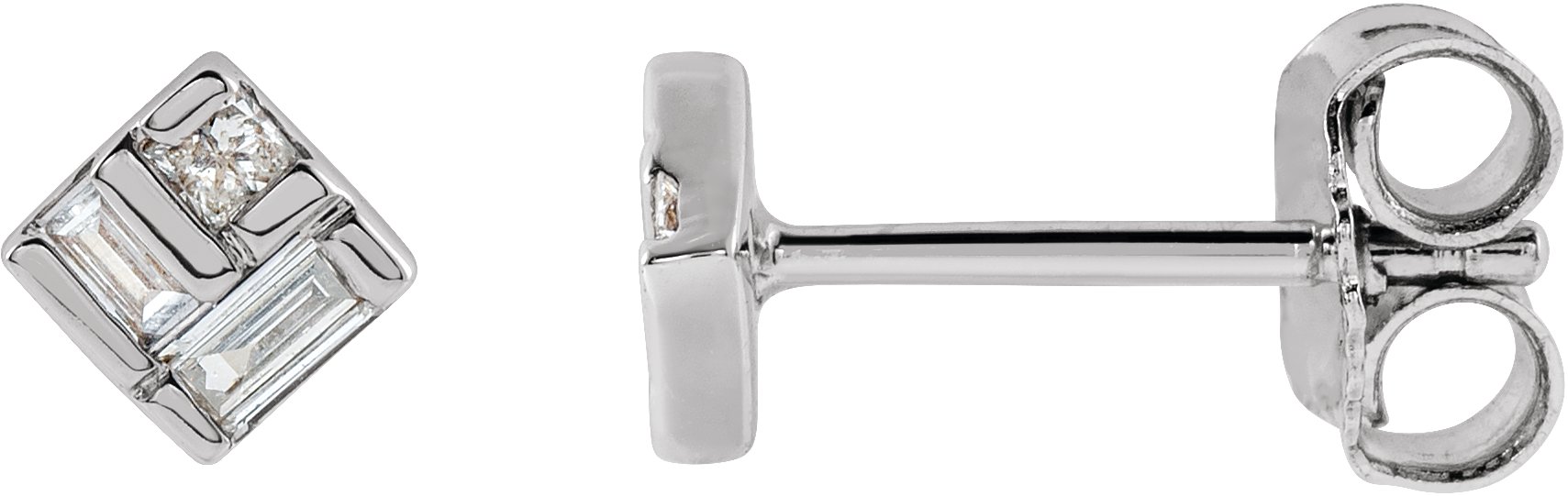 14K White .167 CTW Diamond Geometric Earrings Ref. 17438923