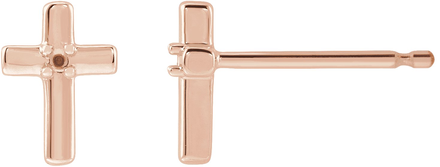 Solitaire Cross Earrings
