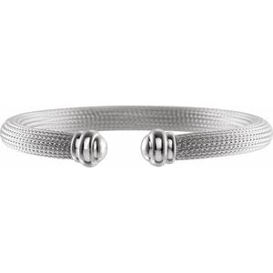 Sterling Silver Mesh Cuff 7 1/2" Bracelet