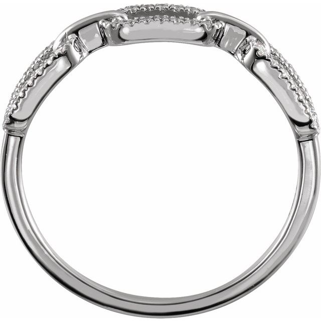 Sterling Silver 1/6 CTW Natural Diamond Chain Link Ring