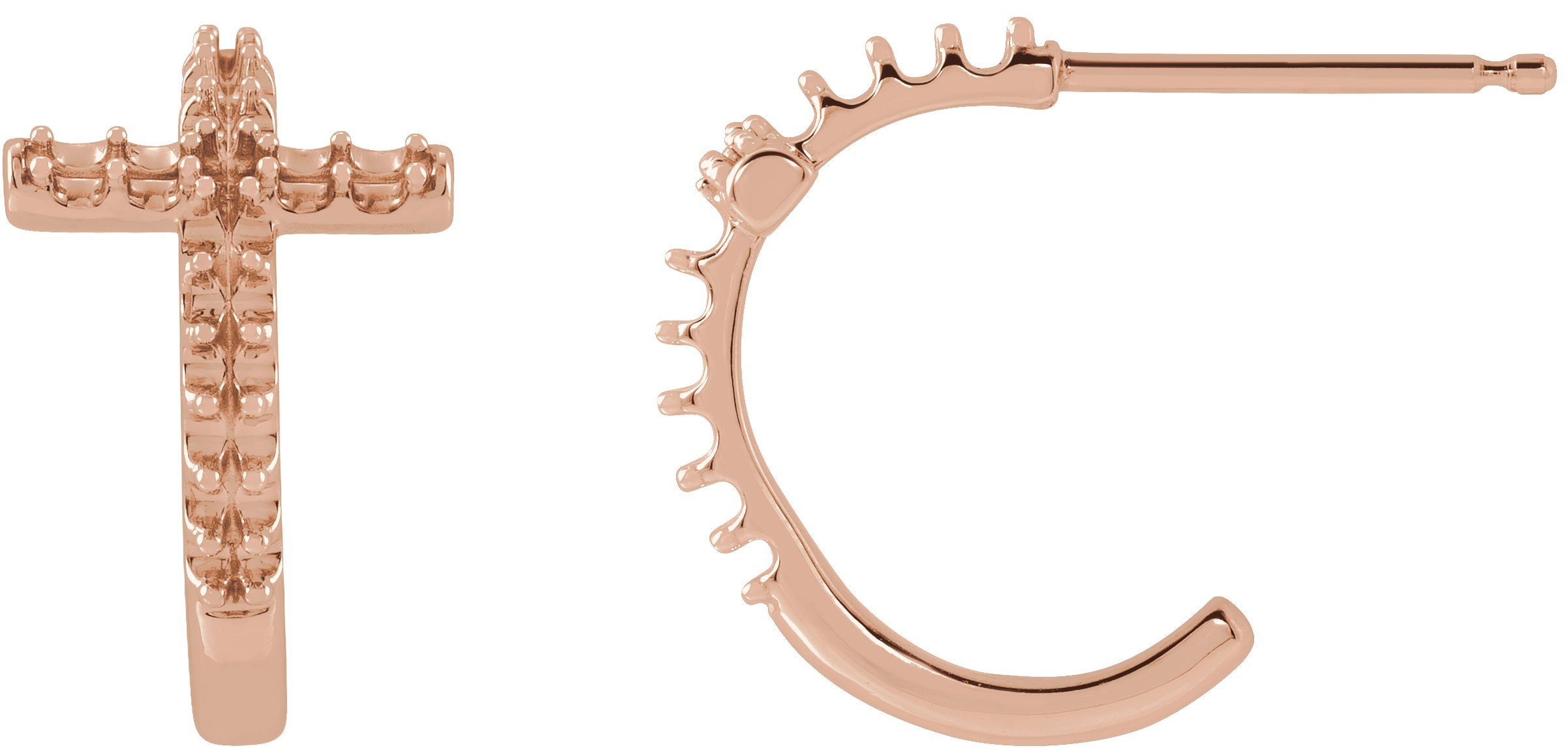 Accented Cross Hoop Earrings