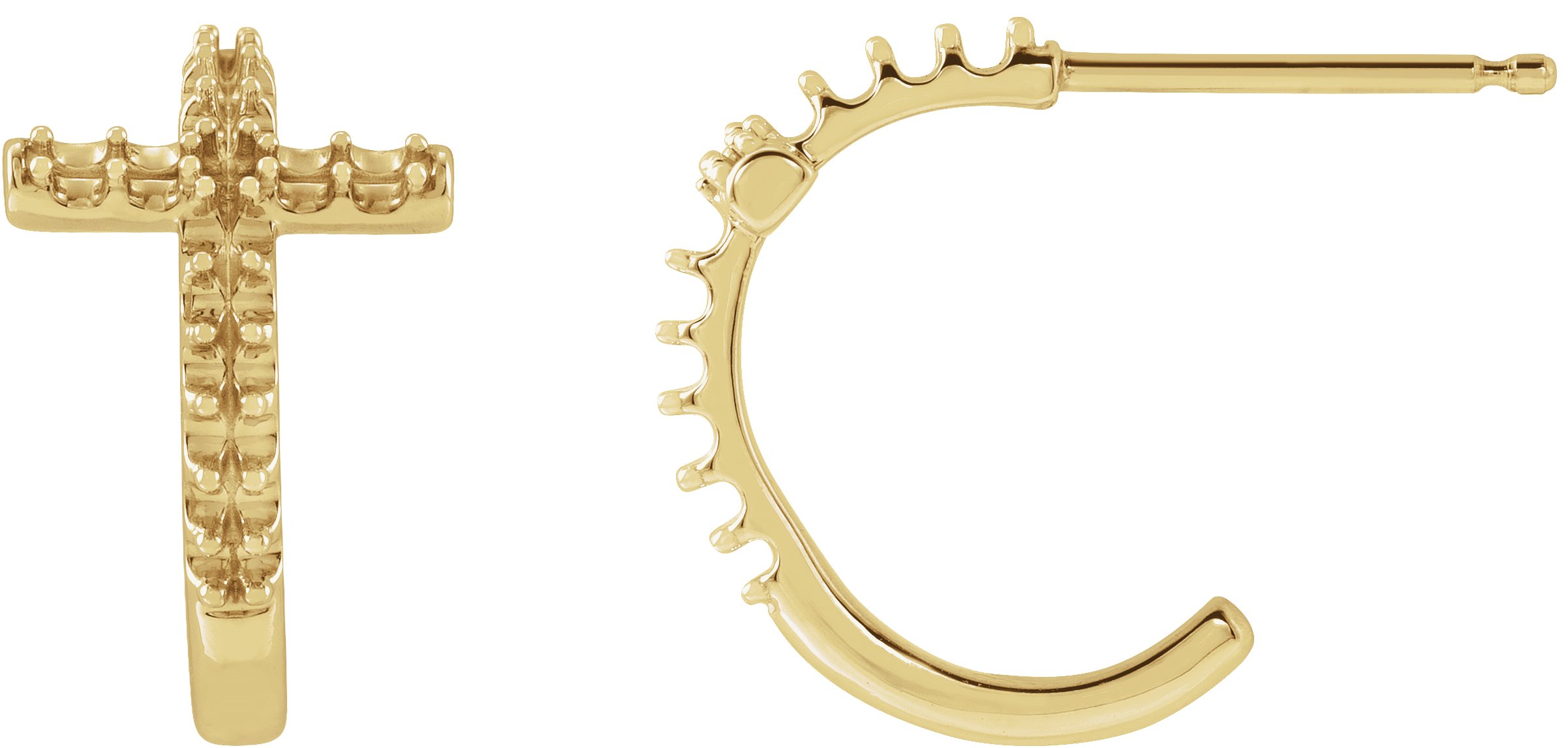 Accented Cross Hoop Earrings
