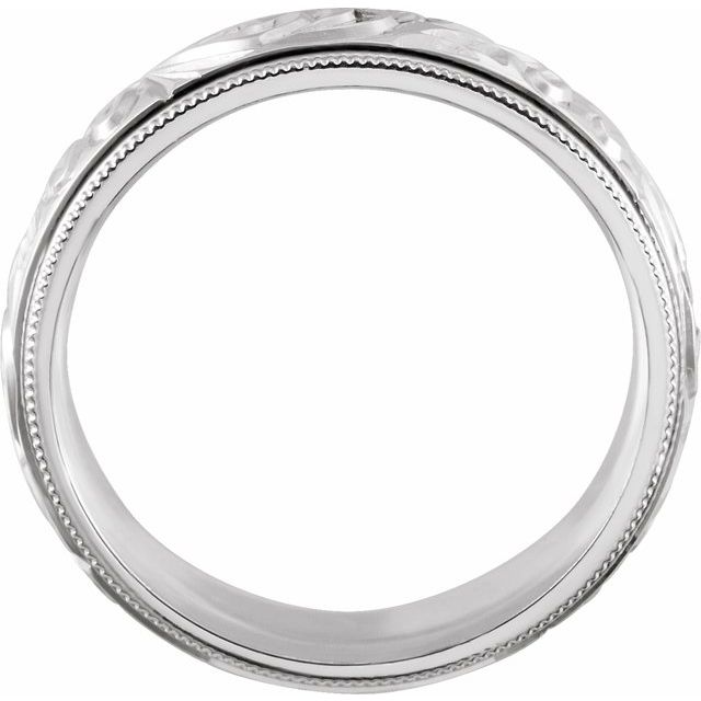 Platinum 6 mm Design-Engraved Milgrain Band Size 6.5
