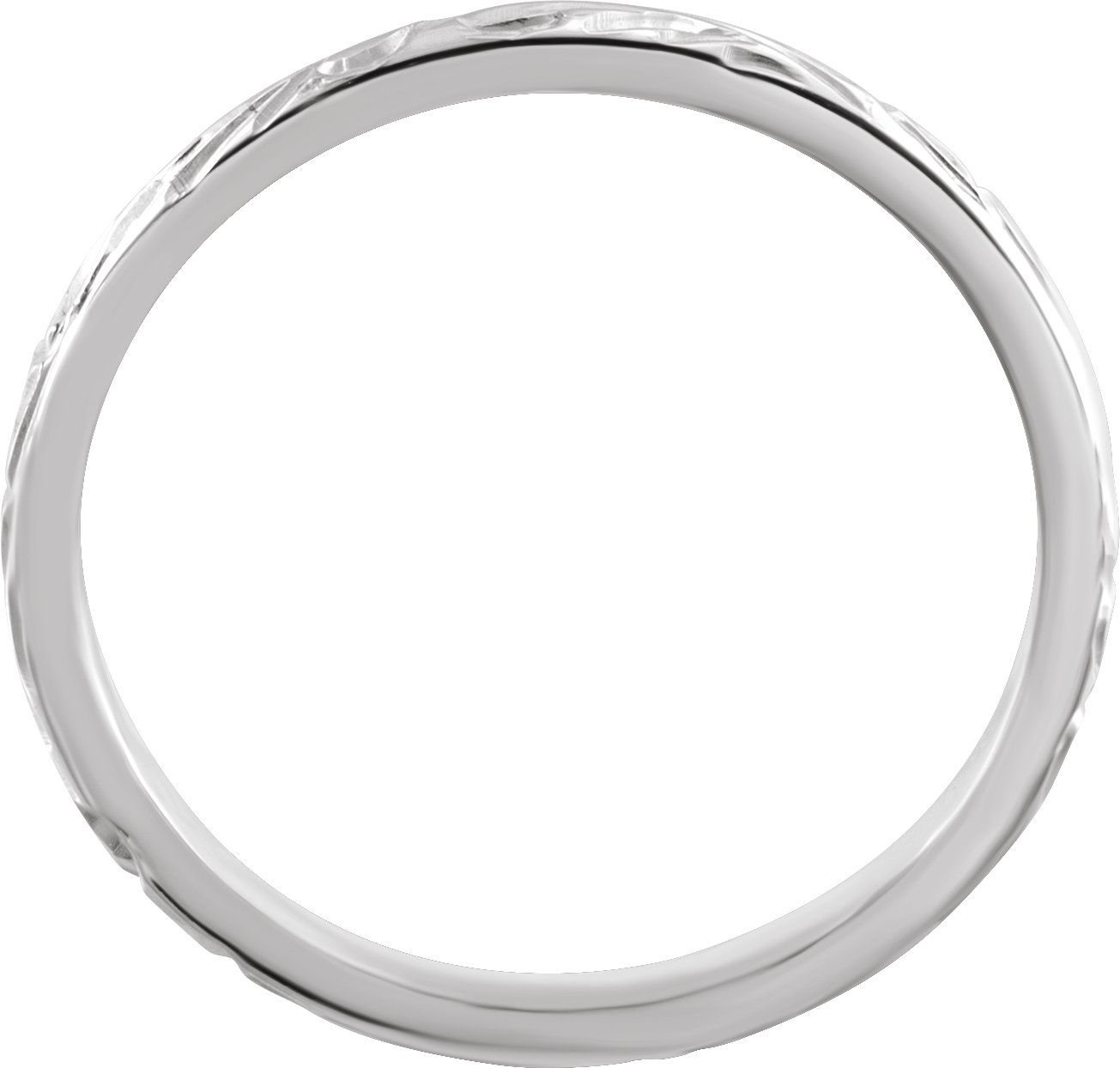 14K White 2 mm Design-Engraved Band Size 7