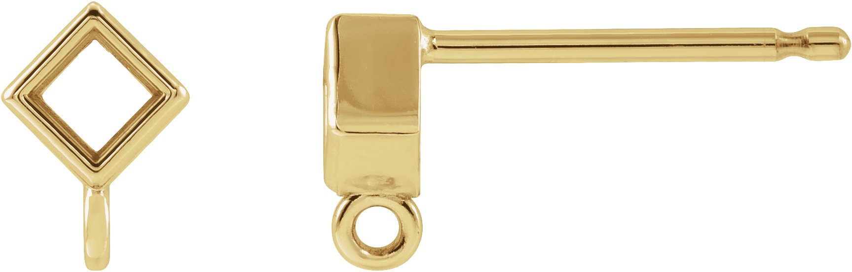 Square Bezel-Set Earring Top