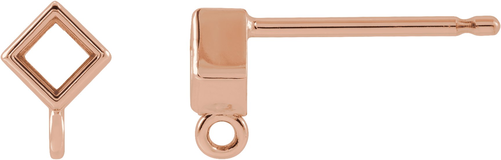 Square Bezel-Set Earring Top