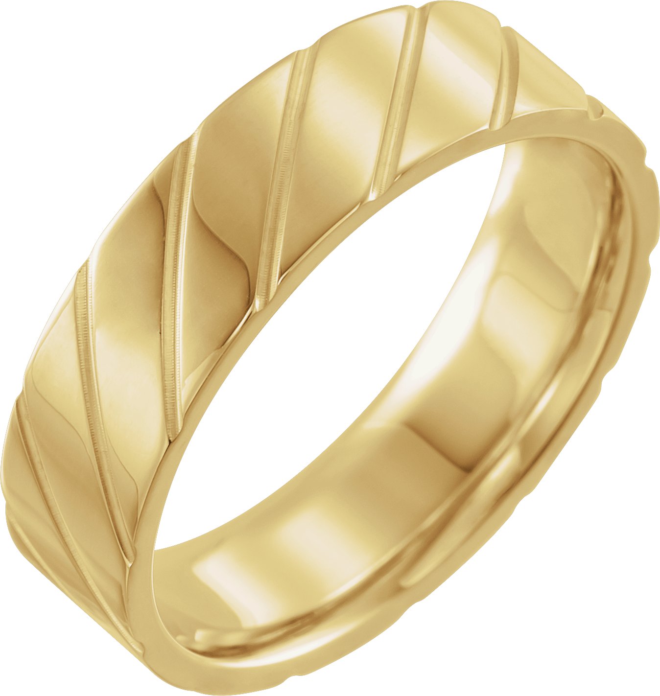 14K Yellow 5 mm Grooved Band Size 10