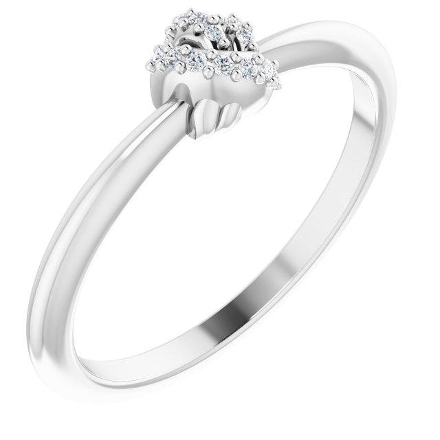 14K White .03 CTW Diamond Knot Ring