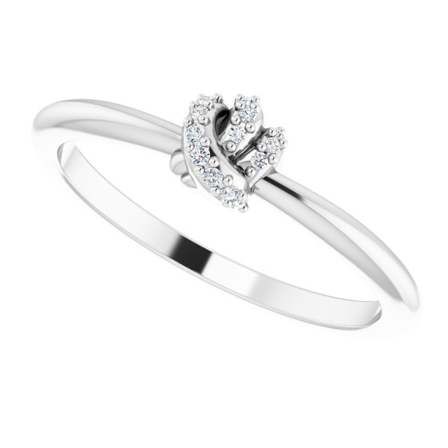14K White .03 CTW Natural Diamond Knot Ring