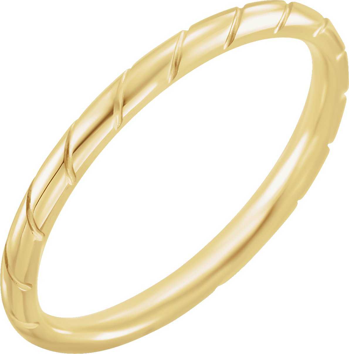 Diagonal Grooved Comfort-Fit Half Round Band