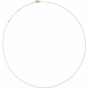 14K Rose 1 mm Adjustable Diamond-Cut Cable 6 1/2-7 1/2" Chain 